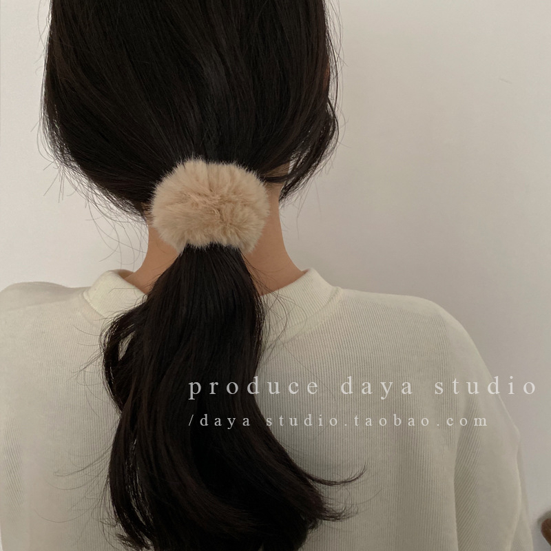Donut Rabbit โดนัทรัดผม ขนฟูนุ่ม สีน่ารัก สวยสดใสทุกสี ขนาดวง 9cm. ยางรัดผมน่ารัก ยางมัดผม