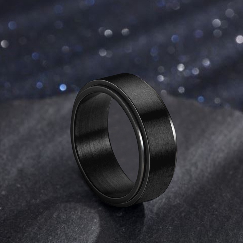 Fancyqube แหวนสแตนเลสสีดําสําหรับผู้หญิงและผู้ชายเครื่องประดับ