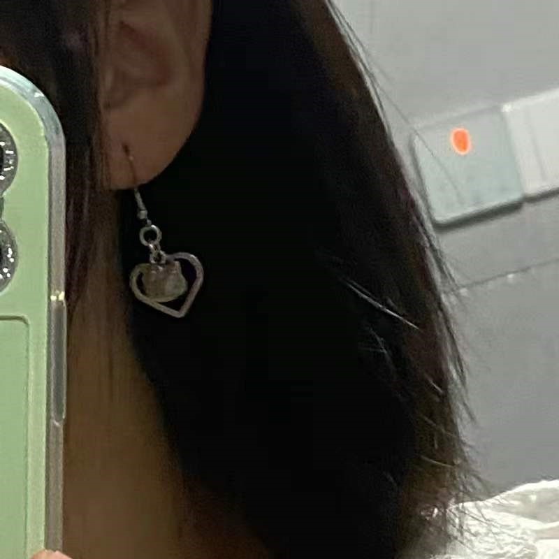 Fashion New Personality Harajuku Earrings Music Festival Peach Heart Love Cross Christ Hollow Asymmetric Earrings Earrings