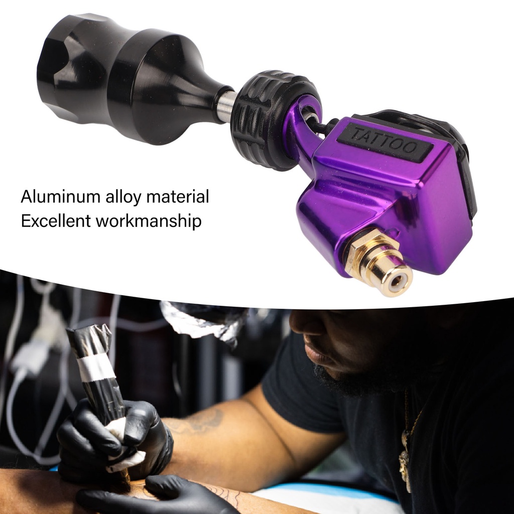 Fun Inเครื่องสักไฟฟ้า Rca เชื่อมต่อตลับหมึกสักมอเตอร์เครื่องปากกาสําหรับร้านเสริมสวยสีม่วง