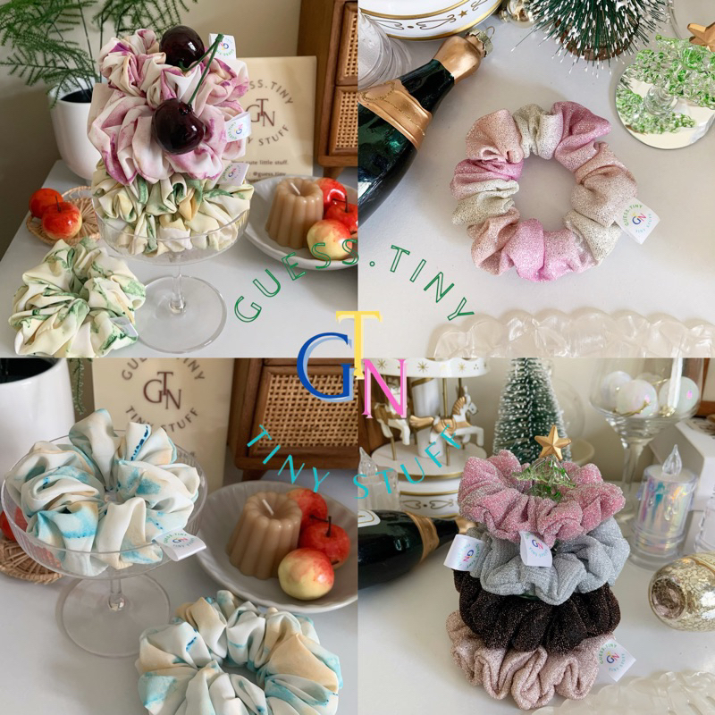 GTN. Heart made Parfait Scrunchies   โดนัทรัดผม เส้นผ่านศูนย์กลาง 8-10 ซม.✨ ยางมัดผม