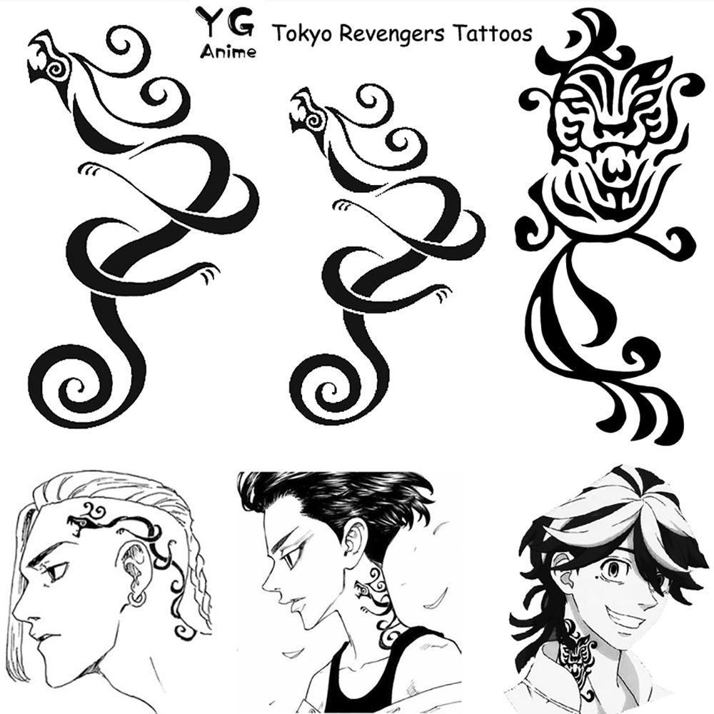Harriett สติ๊กเกอร์รอยสักชั่วคราวลายการ์ตูน Tokyo Revengers Anime สําหรับตกแต่งปาร์ตี้ฮาโลวีน