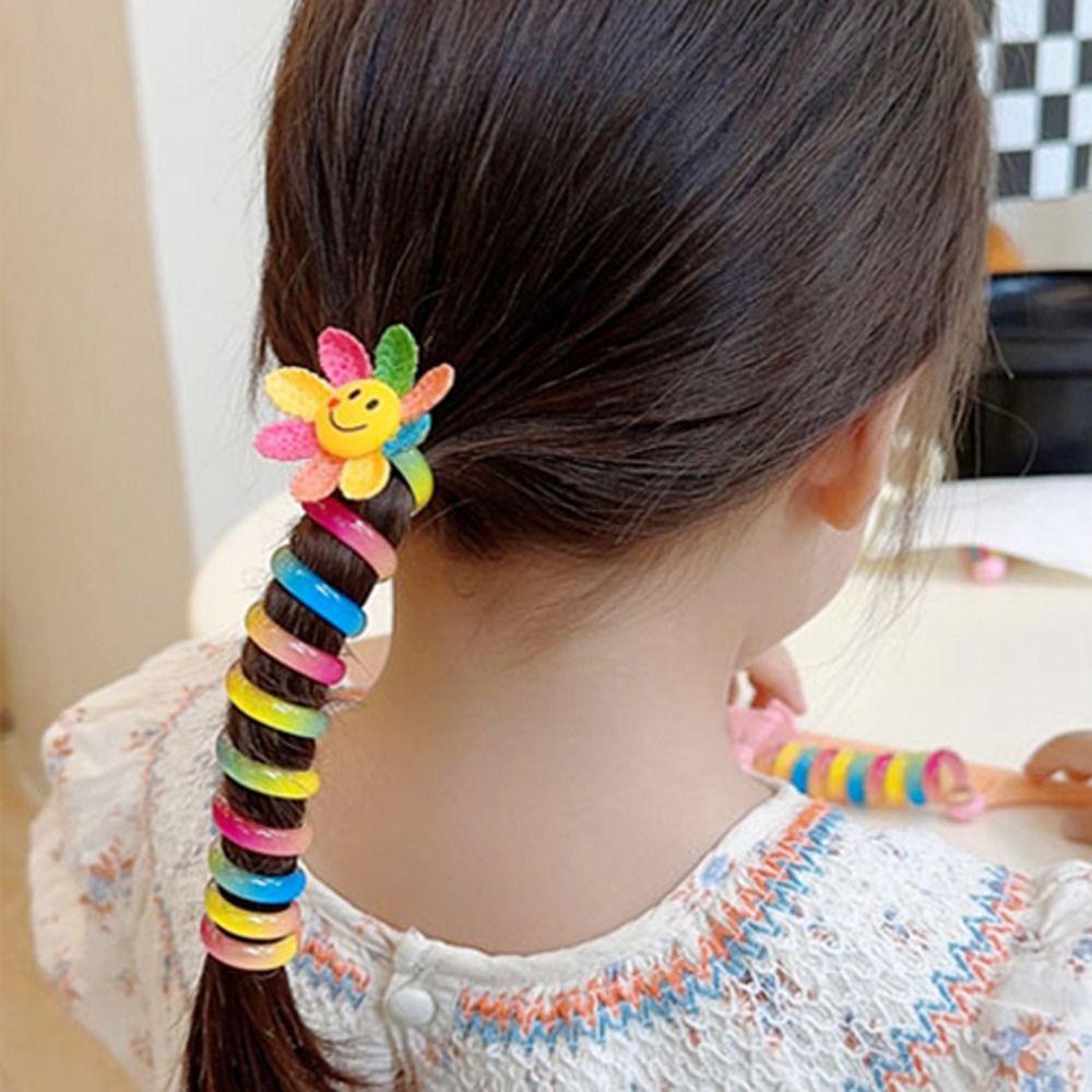 Hilario ยางมัดผมหางม้า พลาสติก ลายหมี สีรุ้ง หรูหรา สไตล์เกาหลี สําหรับงานแต่งงาน