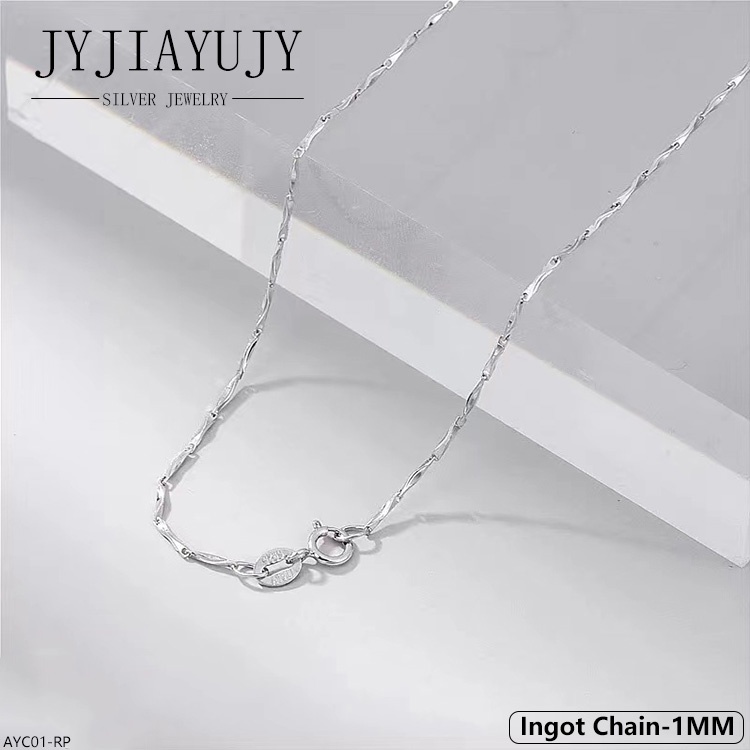 Jyjiayujy สร้อยคอโซ่เงินแท้ 100% S925 ยาว 40 45 50 ซม. สไตล์เกาหลี เครื่องประดับแฟชั่น สําหรับผู้หญิง AYC01-RP