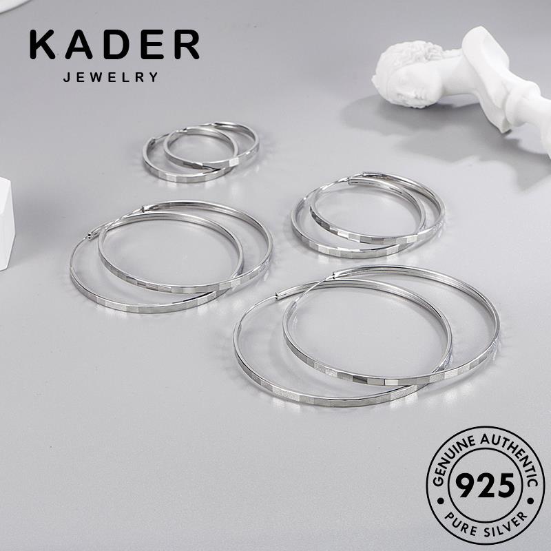 Kader ต่างหูห่วงเงิน 925 ทรงกลม ขนาดใหญ่ เครื่องประดับ สําหรับผู้หญิง M001