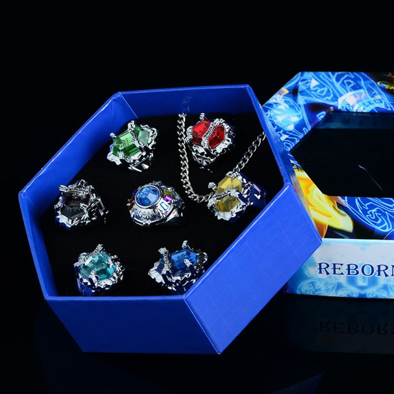 Kin Katekyo Hitman Reborn Vongola แหวนคอสเพลย์ โลหะผสม แฟชั่น สําหรับผู้ชาย ผู้หญิง