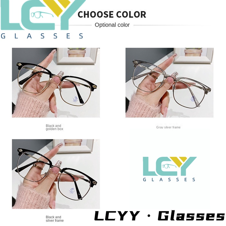 Lcyy2022 ใหม่ แว่นตา กรอบโลหะ ป้องกันแสงสีฟ้า สไตล์เรโทร สําหรับผู้ชาย -0°-5.0°/820
