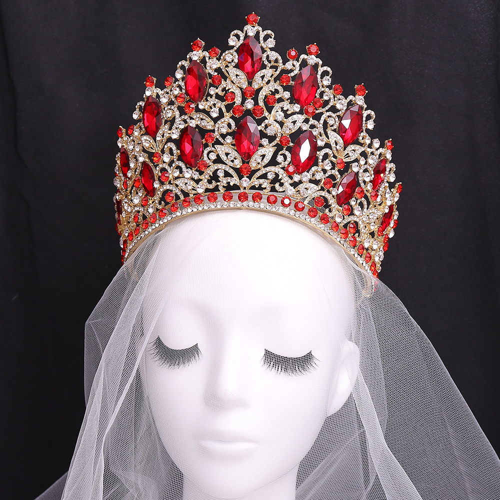 Levery Miss Pageant มงกุฎเจ้าหญิง ประดับพลอยเทียม ขนาดใหญ่ สําหรับเจ้าสาว งานแต่งงาน