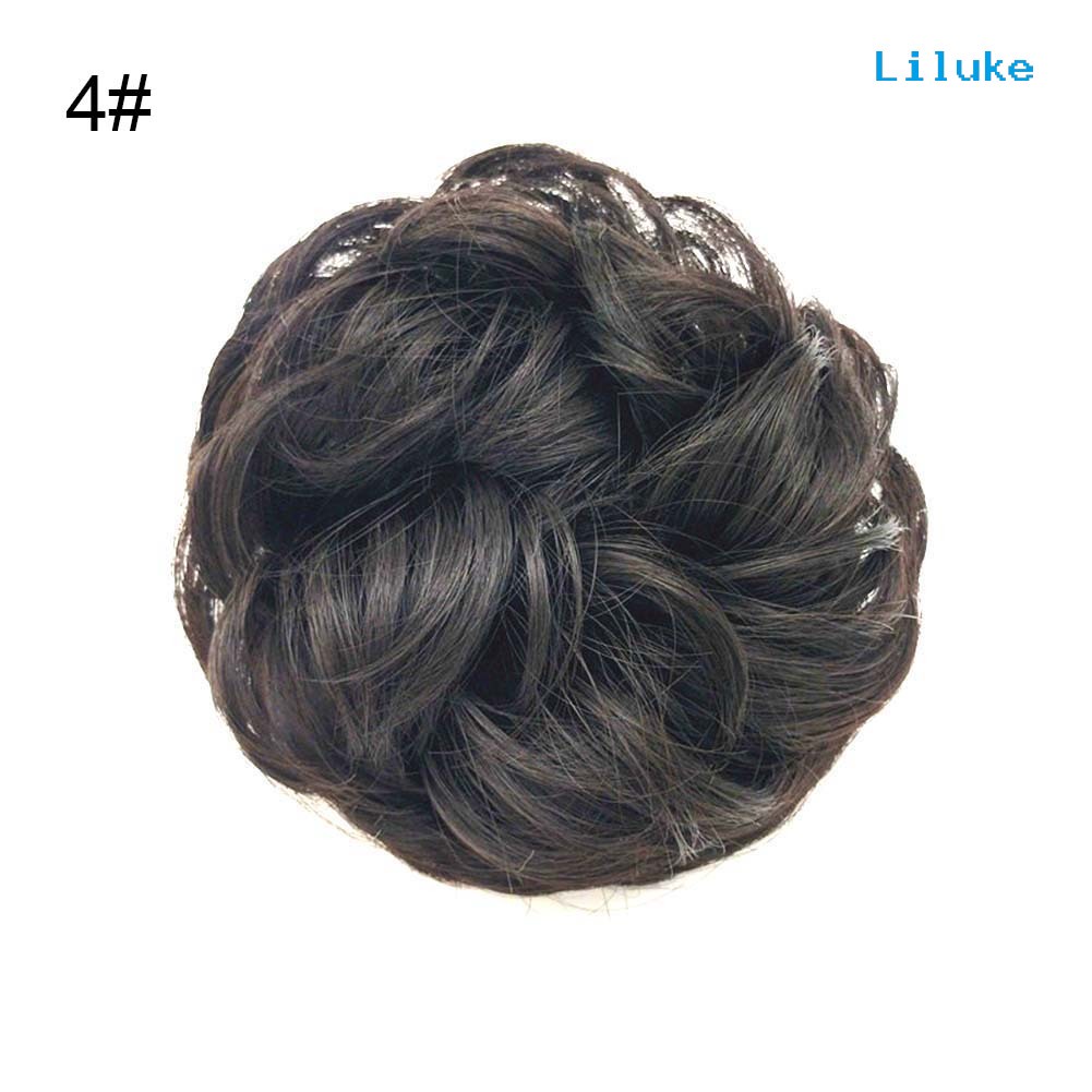 Lk- ผู้หญิง ยืดหยุ่น ผม บันหางม้า ต่อผม ยุ่ง หยักศก อุปกรณ์เสริมผม