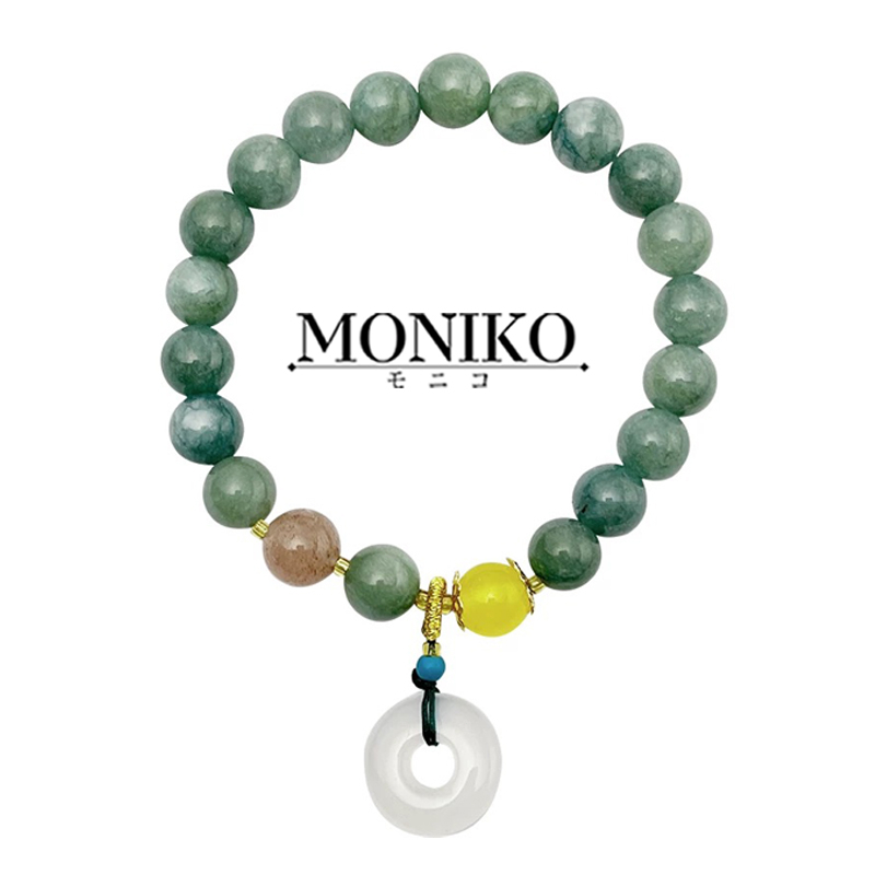 MONIKO สร้อยข้อมือหยก เครื่องประดับ ของขวัญ ย้อนยุค มรกต อินเทรนด์ สําหรับผู้หญิง