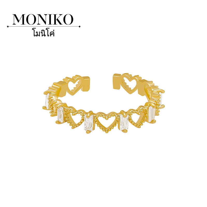 MONIKO แหวน แหวนแฟชั่นเกาหลี แหวนทองประดับเพชร เครื่องประดับนำเข้า เครื่องประดับสตรี