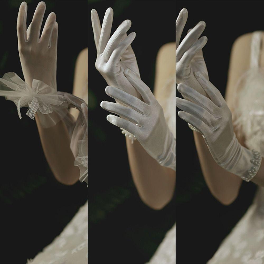 Me ถุงมือลูกไม้ แฟชั่นใหม่ สําหรับเจ้าสาว ใส่ไปงานปาร์ตี้ 1 คู่