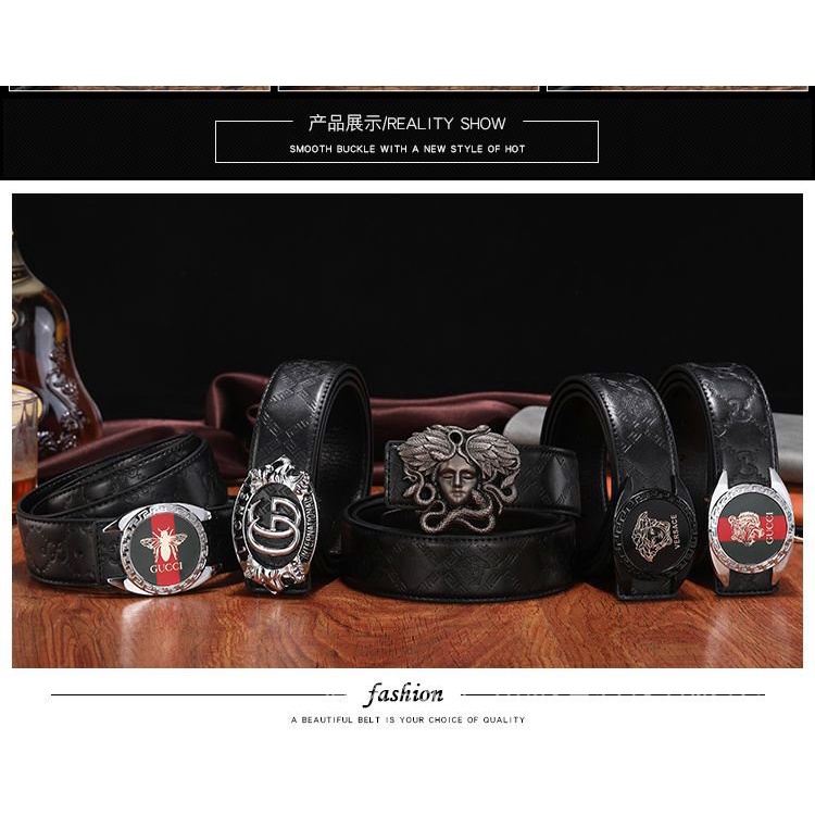 Medusa Red Versace เข็มขัดลําลอง เข้ากับทุกการแต่งกาย แฟชั่นสําหรับผู้ชาย วัยรุ่น 87WP