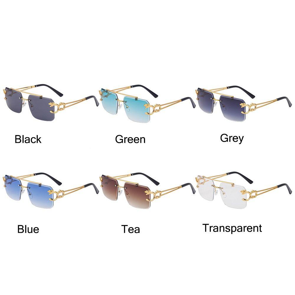 Melodygoods1 แว่นตากันแดด ไร้ขอบ แฟชั่น กรอบโลหะ แว่นตาไร้กรอบ Steampunk แว่นตากันแดด