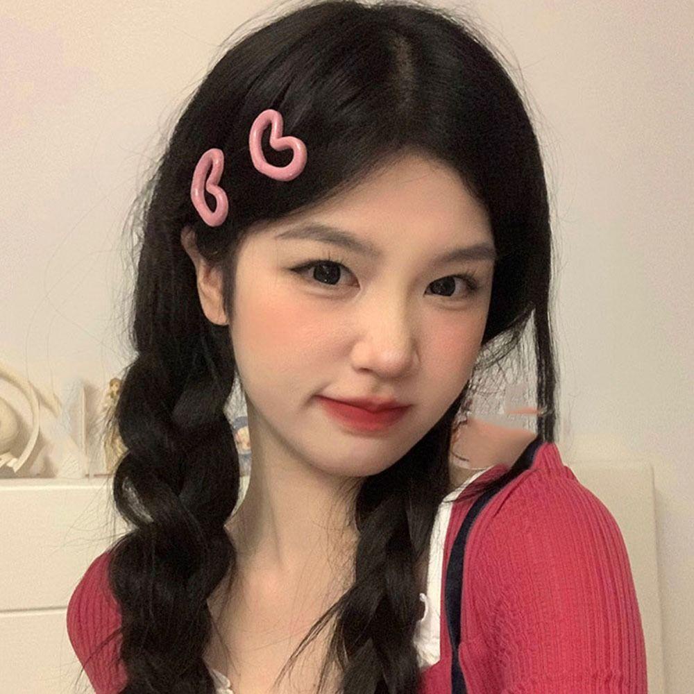 Mengxuan กิ๊บติดผมหน้าม้า รูปหัวใจน่ารัก สําหรับผู้หญิง Y2K