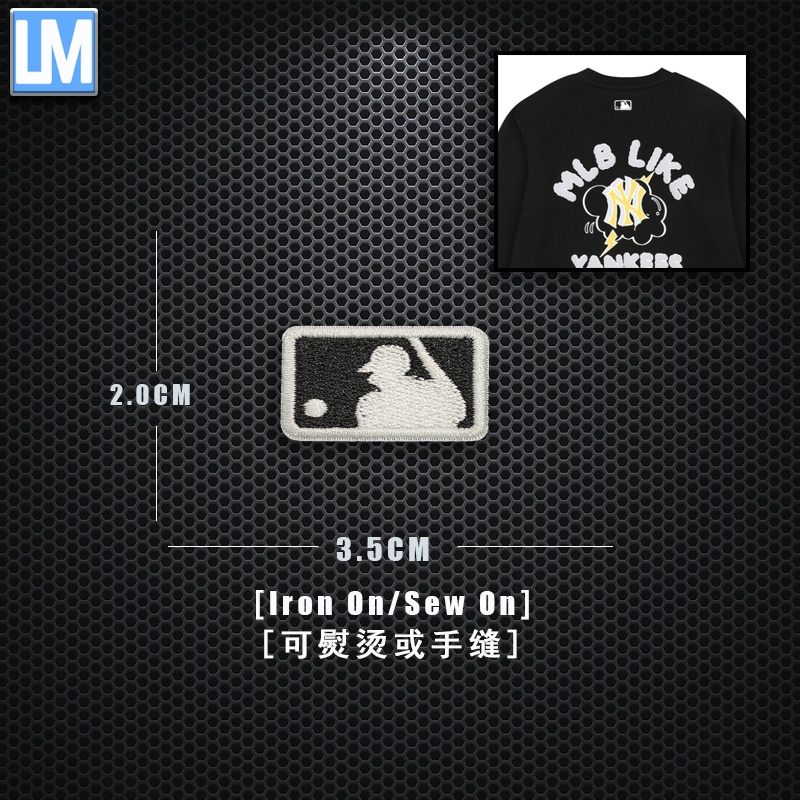 Mlb สติกเกอร์ป้ายฉลาก ทรงสี่เหลี่ยม ปักลาย สําหรับติดตกแต่งเสื้อผ้า คอมพิวเตอร์