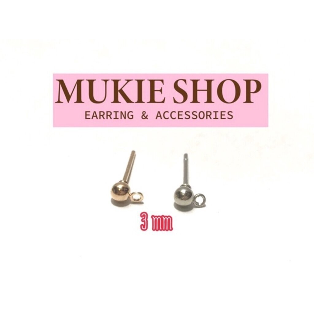 Mukie shop DIY รวม ก้านต่างหู ต่างหู (แบบ Basic) อะไหล่ต่างหู แพ็ค 20,50 ชิ้น มุกี้ ช้อป