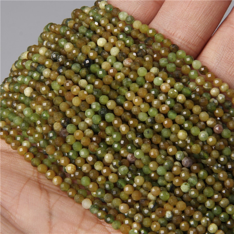Natural Stone Beads Small section Bead Prehnite Aquamarine Quartzs 3mm Loose Beads for Jewelry Making DIY Bracelet Necklace 38CM