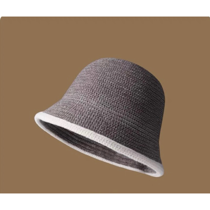 New# bucket หมวกเย็บสไตล์เกาหลีแบบใหม่（底纹）