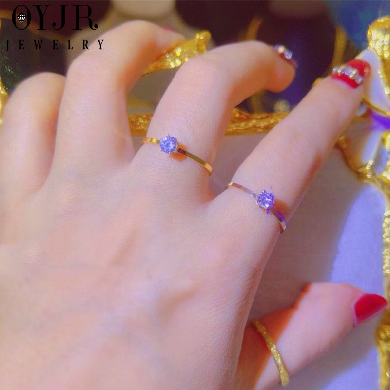 OYJR แหวนเพชรสวยๆ แหวนสแตนเลสแท้สำหรับผู้หณิง
