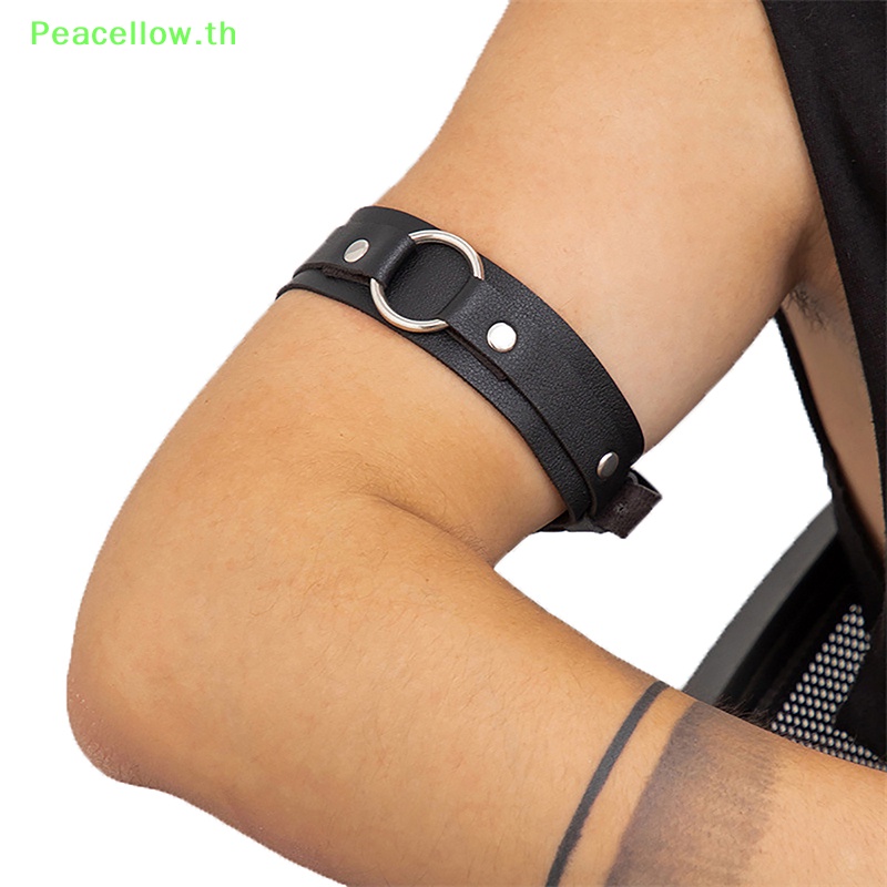 Peacellow สายรัดแขน หนัง PU เซ็กซี่ ปรับได้ เหมาะกับผู้ชาย สําหรับแต่งคอสเพลย์