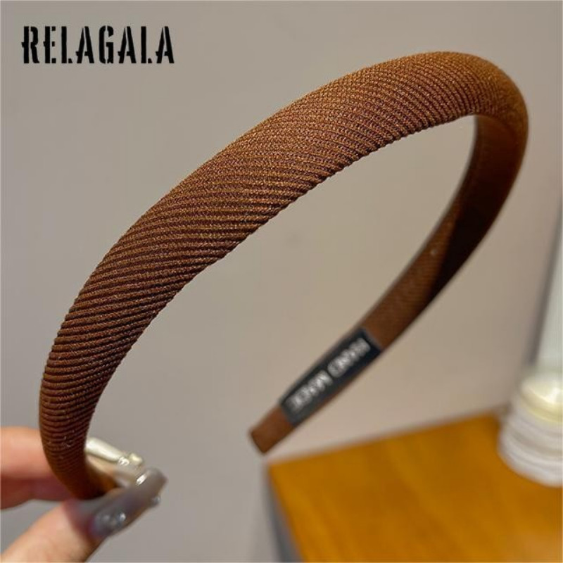 Relagala ที่คาดศีรษะ กันลื่น สีพื้น เรียบง่าย สําหรับผู้หญิง 2024