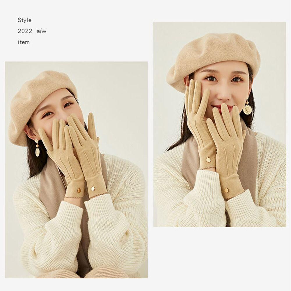 Rowans ถุงมือ ผ้ากํามะหยี่ สัมผัสหน้าจอได้ อบอุ่น สไตล์เยอรมัน สําหรับผู้หญิง