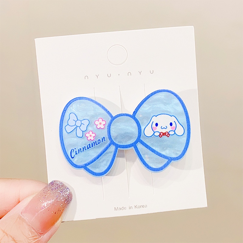SANRIO กิ๊บติดผม ประดับโบว์ ลายการ์ตูนน่ารัก สไตล์เจ้าหญิง สําหรับเด็กผู้หญิง
