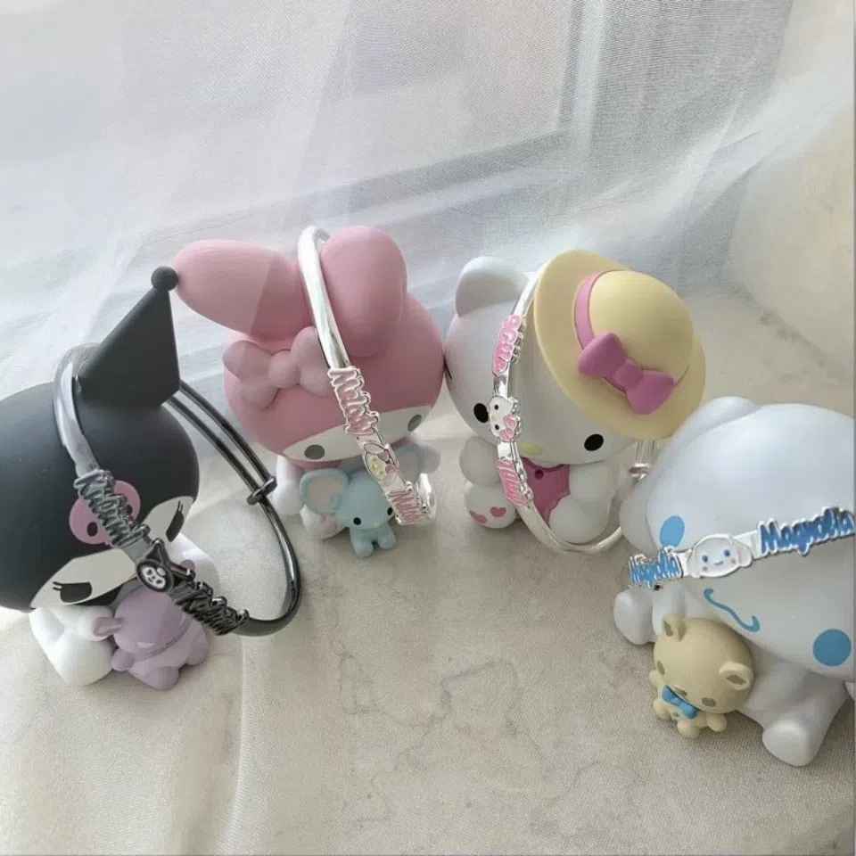 SANRIO พร้อมส่ง - สร้อยข้อมือโลหะ ลายการ์ตูน Kuromi My Melody Cinnamoroll HelloKitty น่ารัก สําหรับของขวัญ