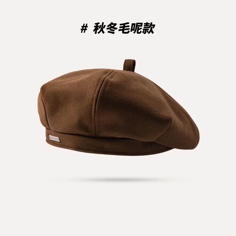 SPLENDID หมวกเบเร่ต์ Beret ผ้าสังเคราะห์นุ่ม เข็มกลัดหัวใจ CAP