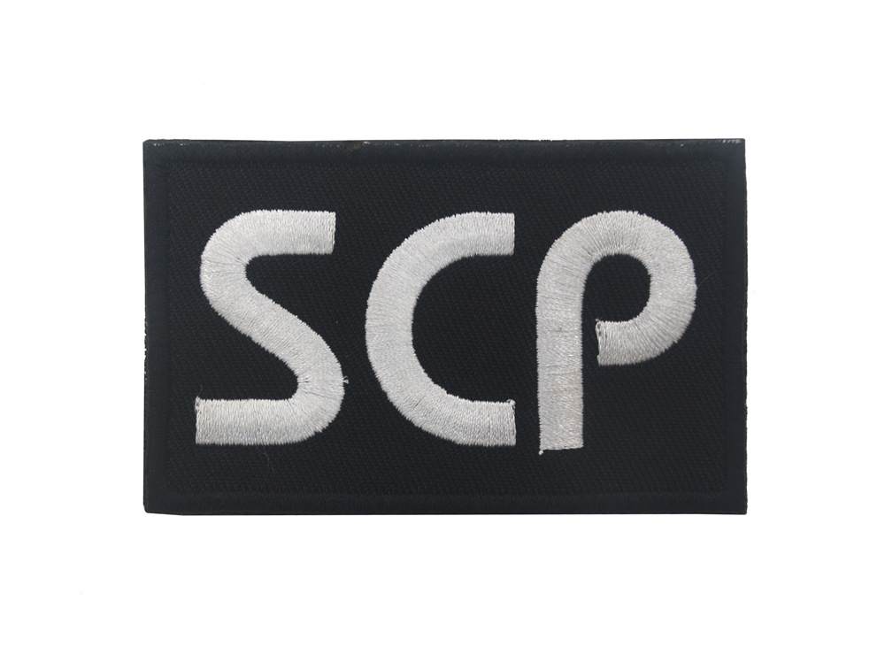 Scp โลโก้รองพื้น เวลโคร ตรา ปัก SCP ยุทธวิธี เสื้อกั๊ก ตรา เหนือธรรมชาติ งานอดิเรก ปลอกแขน