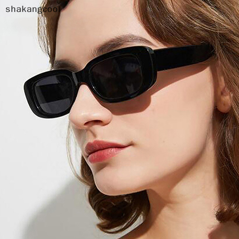 Shakangcool แว่นตากันแดด ทรงสี่เหลี่ยมผืนผ้า ขนาดเล็ก สไตล์วินเทจ สําหรับผู้หญิง SGL