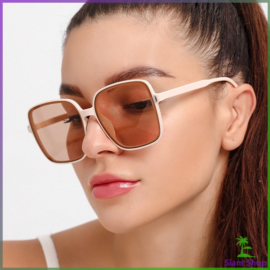 Siam แว่นตากันแดด เลนส์ทรงสี่เหลี่ยม กรอบเล็ก สำหรับสตรี Sunglasses