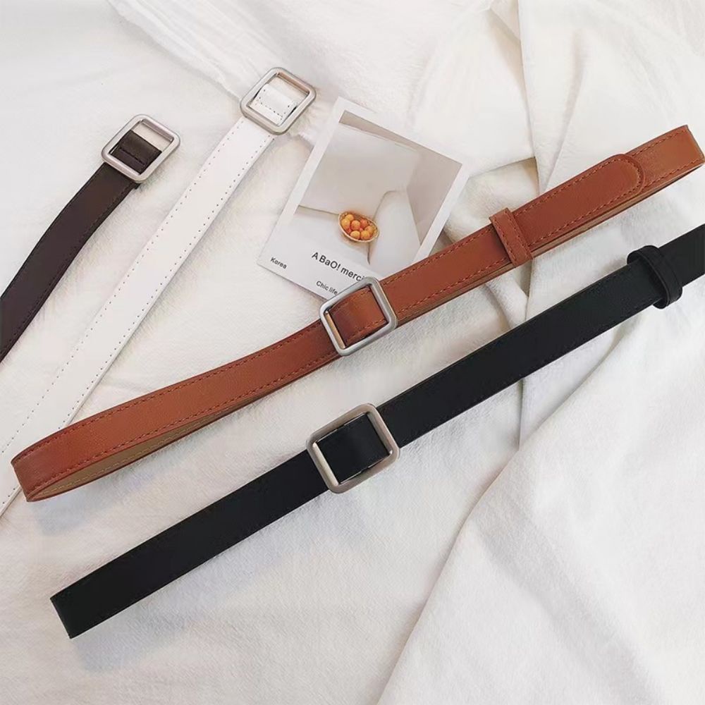 SmileFairyCC【COD & พร้อมส่ง】ulzzang เข็มขัด ทรงสี่เหลี่ยมผืนผ้า ไม่มีรู 2.3 ซม. สําหรับผู้หญิง นักเรียน