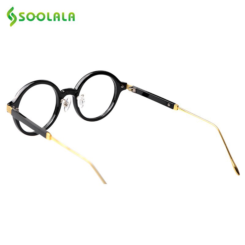 Soolala TR90 แว่นตาอ่านหนังสือ เลนส์ใส ทรงกลม สําหรับผู้หญิง ผู้ชาย ราคาถูก