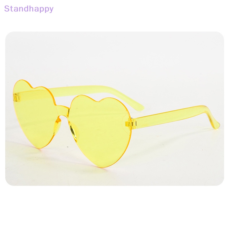 Standhappy แว่นตากันแดด โพลาไรซ์ รูปหัวใจ ไม่มีขอบ UV400 สี สไตล์วินเทจ สําหรับผู้หญิง 2024