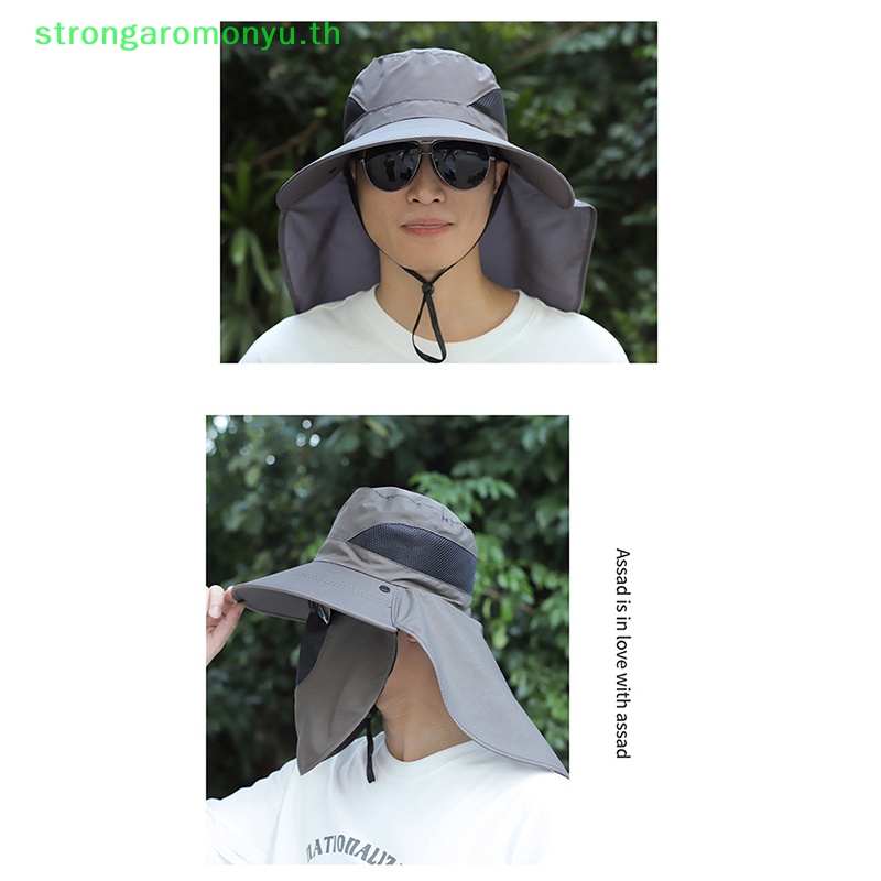 Strongaromonyu หมวกกันแดด ป้องกันรังสียูวี เหมาะกับฤดูร้อน สําหรับผู้ชาย และผู้หญิง เดินป่า ตกปลา