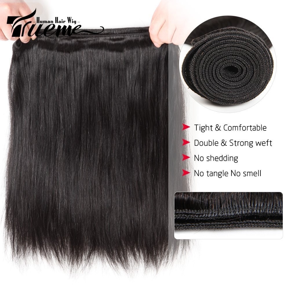 Trueme วิกผมไฮไลท์ ผมตรง สีธรรมชาติ 100% สําหรับเปียโน