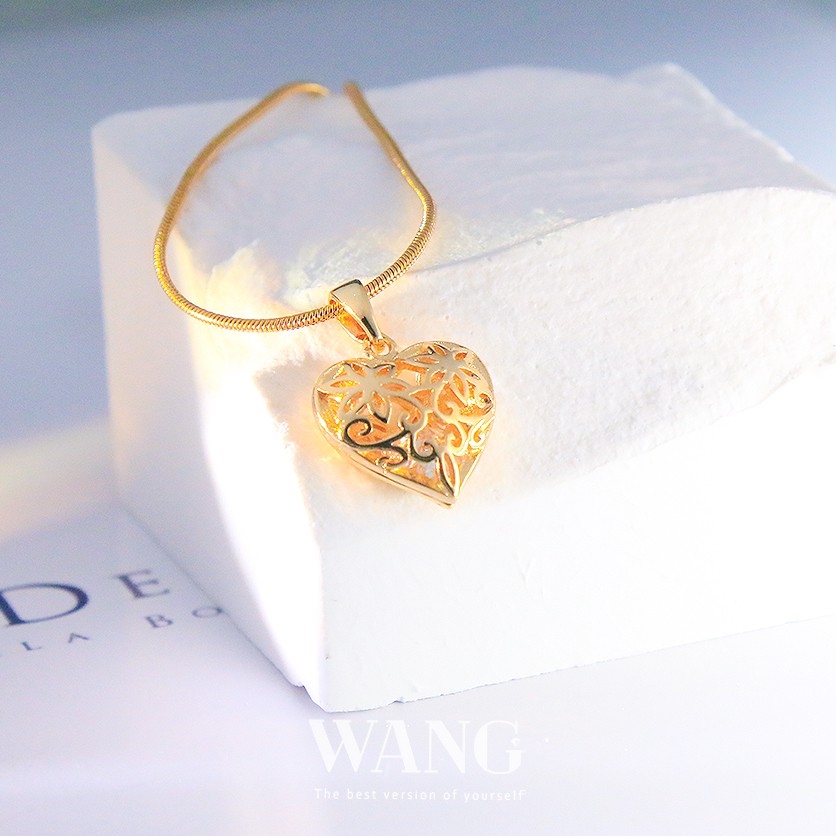 Wj สร้อยคอโซ่ ชุบทอง 18k จี้รูปหัวใจ ประดับเพทาย เครื่องประดับแฟชั่น สําหรับผู้หญิง