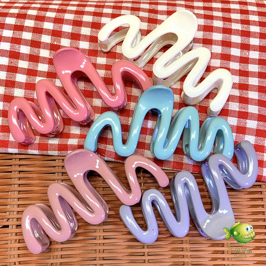 YOYO กิ๊บติดผม ขนาดใหญ่ แฟชั่นสําหรับผู้หญิง ที่หนีบผมใหญ่ สีพื้น สไตล์ฝรั่งเศส  hair clip