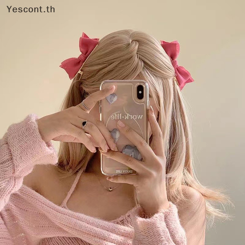 Yescont กิ๊บติดผม รูปโบว์ ปากจระเข้ สีชมพู สไตล์เกาหลี แฟชั่นฤดูร้อน สําหรับผู้หญิง 1 ชิ้น