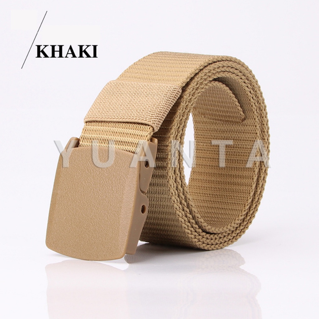 Yuanta เข็มขัดหัวพลาสติก ความยาว 120 cm สายไนล่อน ไม่ต้องเจาะรู เเข็มขัดแฟชั่น belt