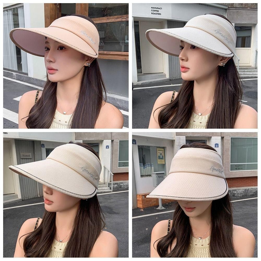 Yunhi หมวกปีกกว้าง ป้องกันรังสียูวี พับได้ แบบพกพา สําหรับชายหาด