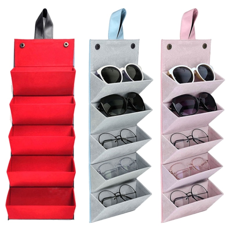 Yyq กล่องเก็บแว่นตากันแดด หนัง PU แบบพับได้ มีหลายช่อง