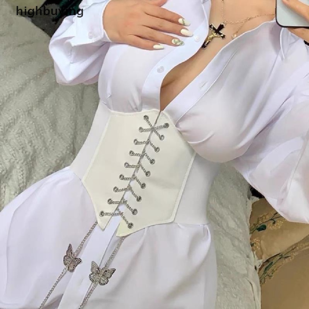 [highbuying] คอร์เซ็ท เซ็กซี่ ใต้อก โกธิค ผีเสื้อ โซ่ โค้ง สายรัด กระชับสัดส่วน ใหม่ พร้อมส่ง