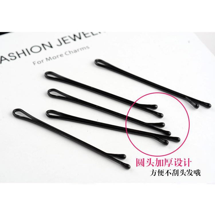 jc_store_กิ๊บ สีดำ กิ๊บหน้าม้า กิ๊บหนีบด้านข้าง ทรงโค้ง