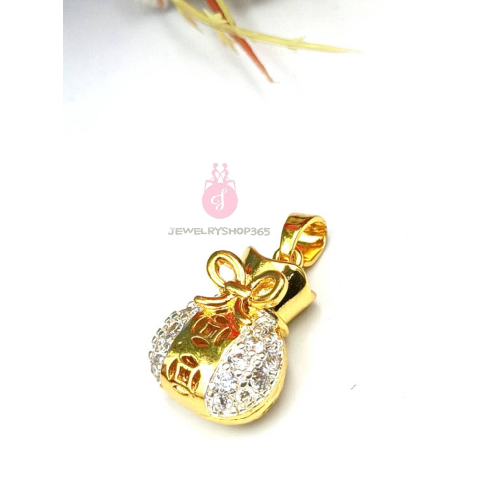 jewelryshop365 K386 จี้ถุงเงิน ทอง จี้ เล็กๆ