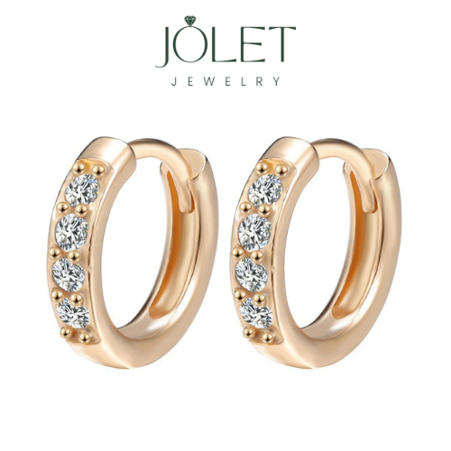 jolet ต่างหูห่วง สไตล์เกาหลีเลือกขนาดได้ไม่ลอกไม่ดำ