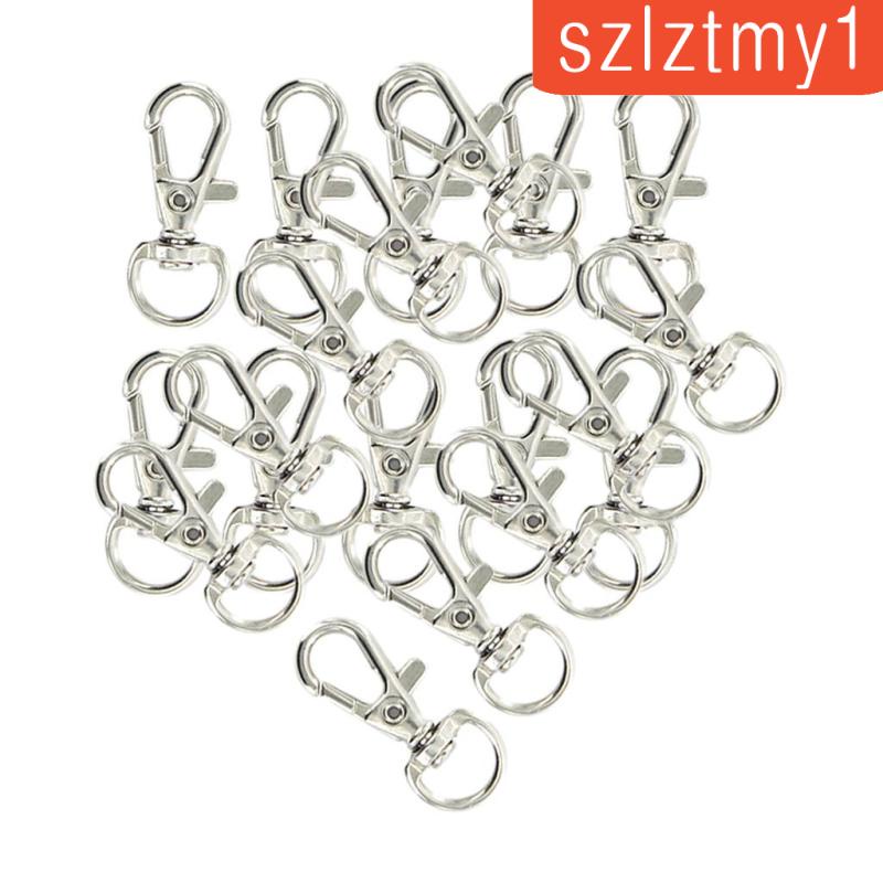 [szlztmy1] ตะขอก้ามปู แบบหมุนได้ สําหรับแขวนพวงกุญแจ กระเป๋า DIY 20 ชิ้น