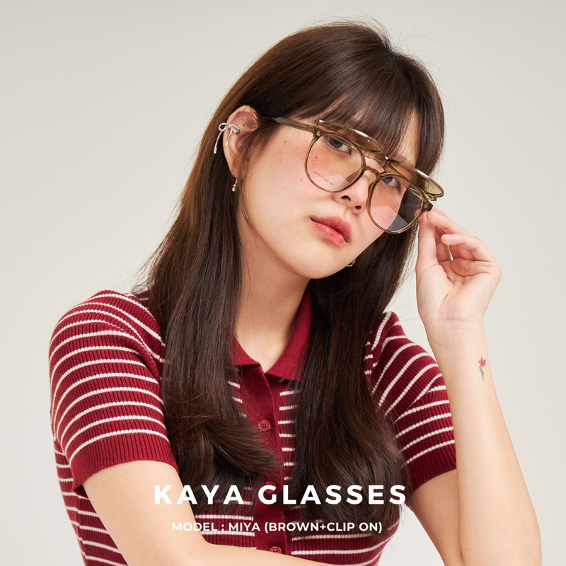 กรอบแว่นตา แถมฟรี clip on (magnet)‼️รุ่น ‘MIYA’ เฉพาะกรอบ”พร้อมส่ง” [ตัดเลนส์รอ5-7วัน]